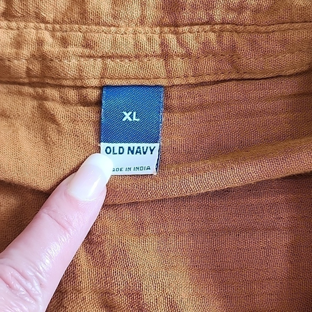 NWT Old Navy Button Down Oversized Cropped Shirt Sz XL - Picture 3 of 6